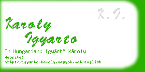 karoly igyarto business card